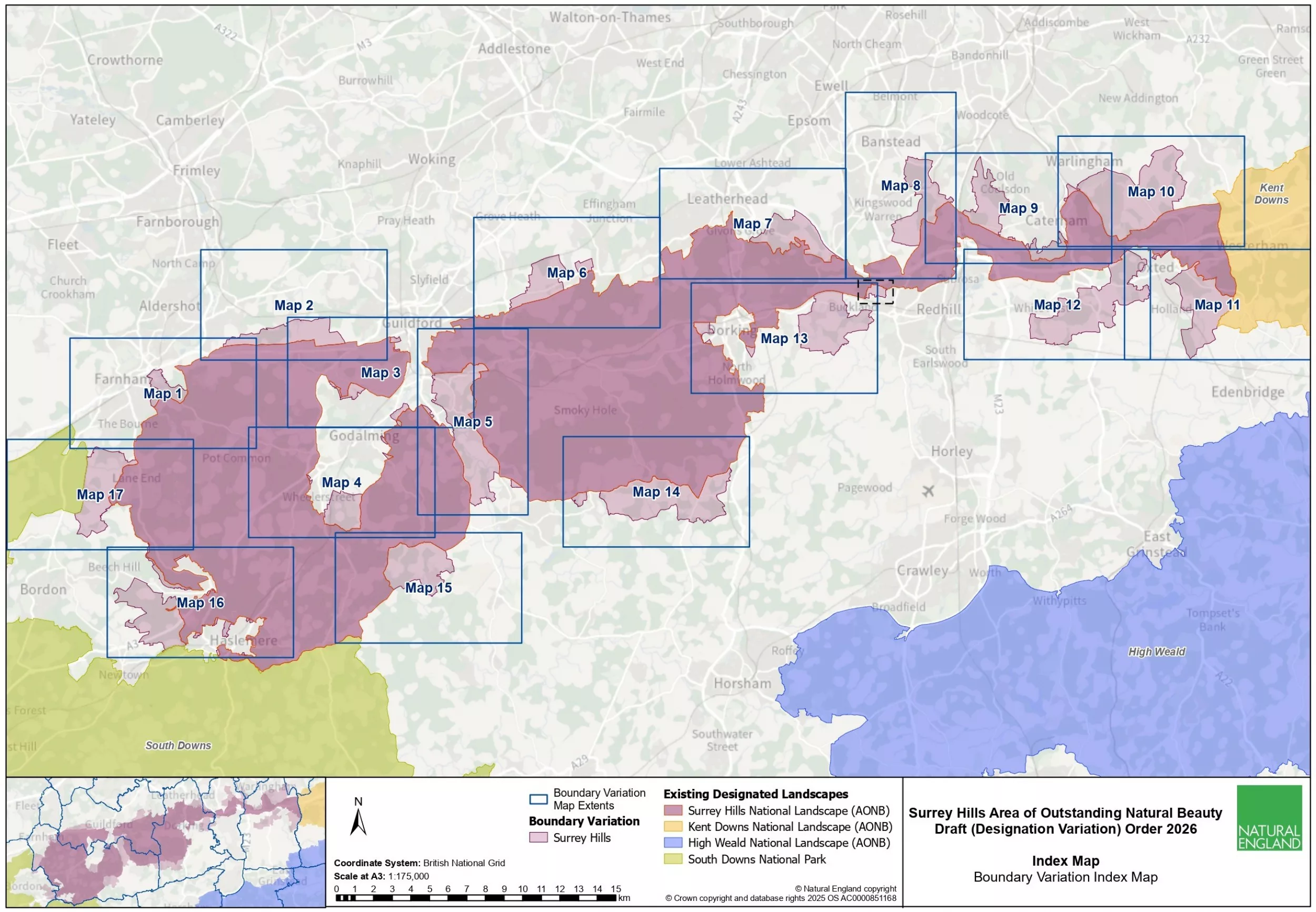 Surrey Hills Area of Outstanding Natural Beauty Designation Variation index map page 0001 1