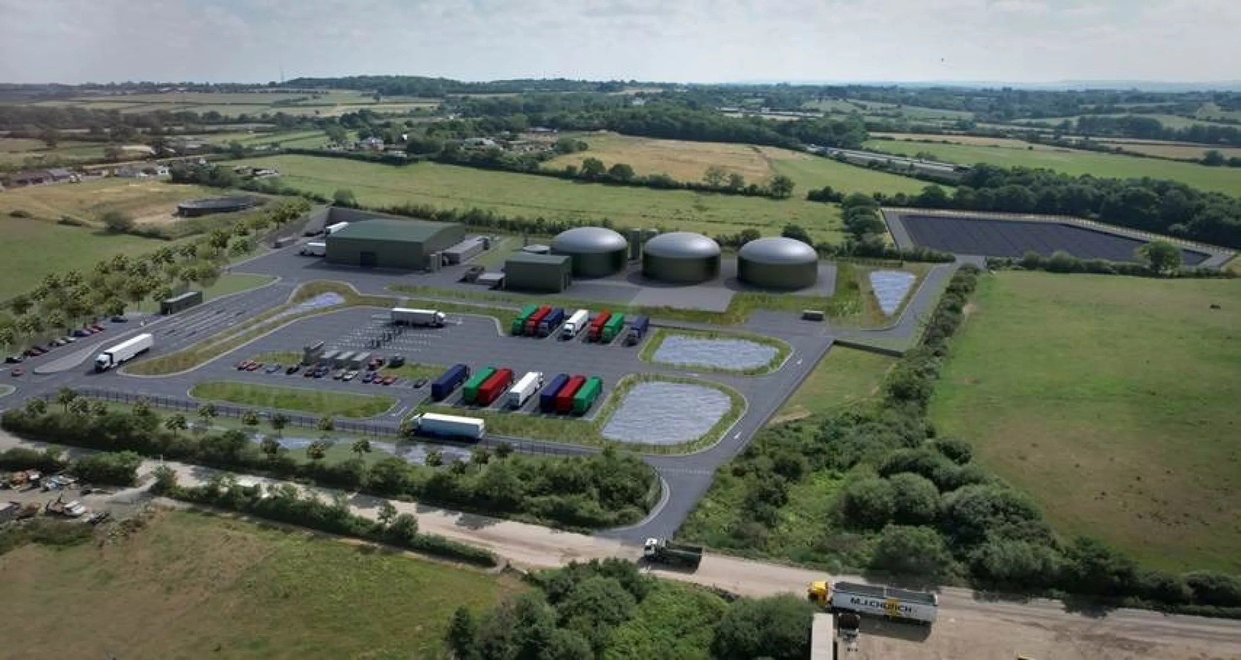 CGI of AD Facility and Biomethane Refuelling Station