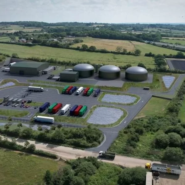 CGI of AD Facility and Biomethane Refuelling Station